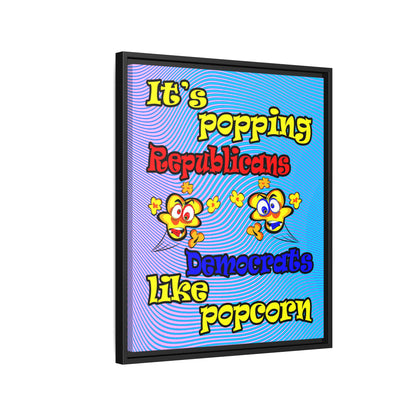 popping like popcorn - framed canvas art (light blue-purple wave)