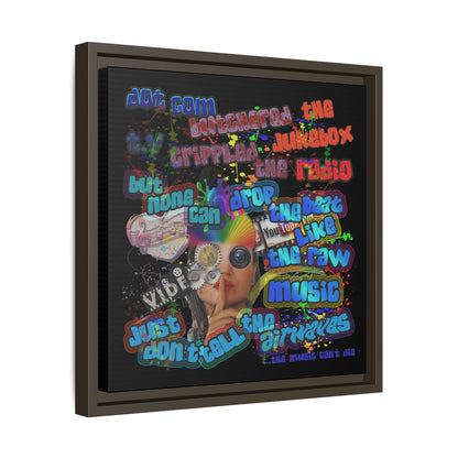 drop the beat - framed canvas art (black)