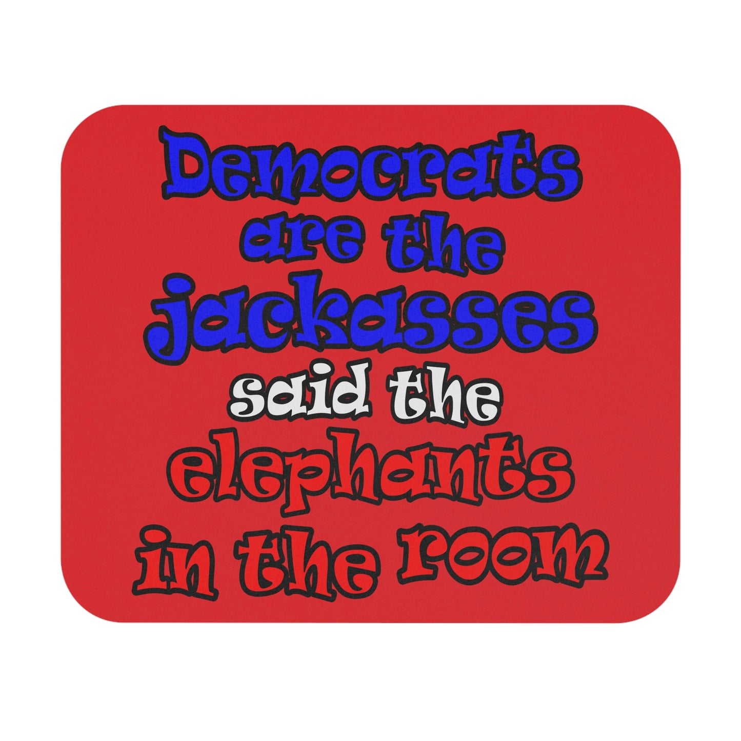 donkeys and elephants - Mouse Pad (Rectangle) (red)