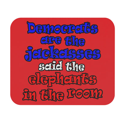 donkeys and elephants - Mouse Pad (Rectangle) (red)