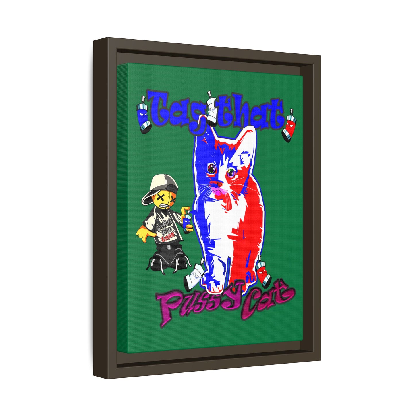 tag that - framed canvas art (dark green)