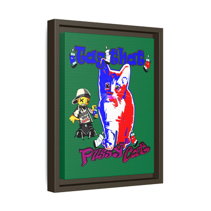 tag that - framed canvas art (dark green)