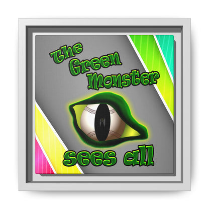 green monster - framed canvas art (rainbow split)