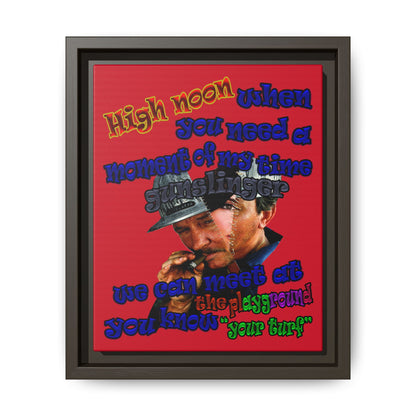 high noon - framed canvas art (dark red)