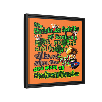 christmas spirits of boston - framed canvas art (crusta)