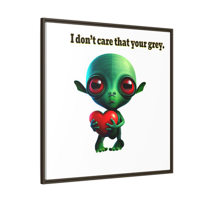 I don't care that your grey - framed canvas art (white)