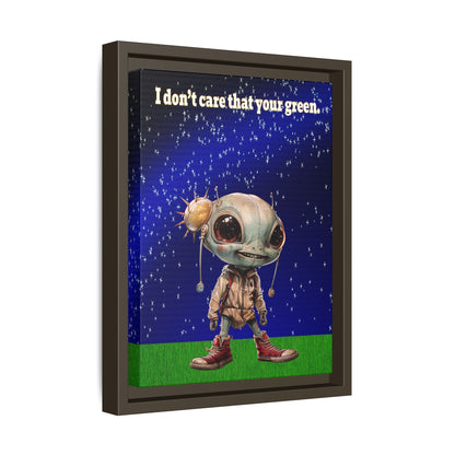 I don't care that your green - framed canvas art ('snoops' background)