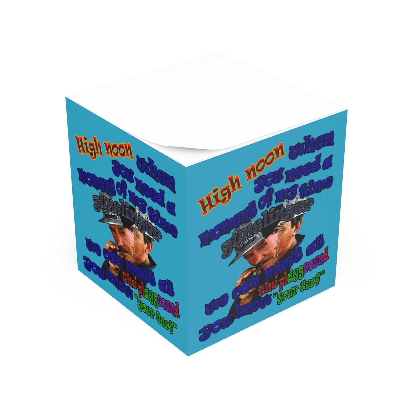 high noon - note cube (turquoise)