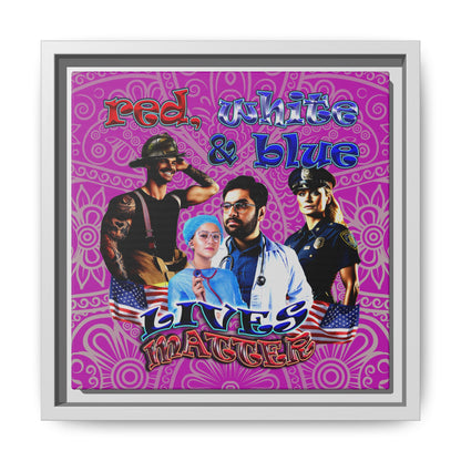 rw&b lives matter - framed canvas art (pink swirl)