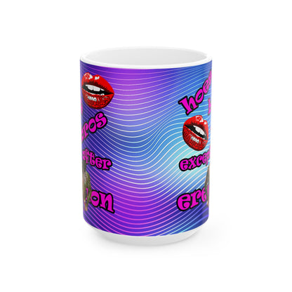 hoes b4 bros - White Mug (purple wave)
