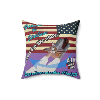 shoot for the stars - Faux Suede Square Pillow - (light purple)