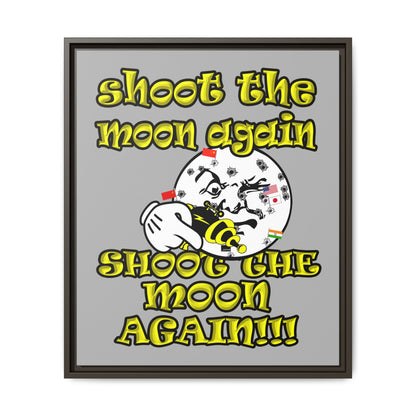shoot the moon again - framed canvas art (light grey)