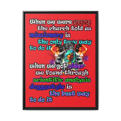 doggystyle - framed canvas art (red)