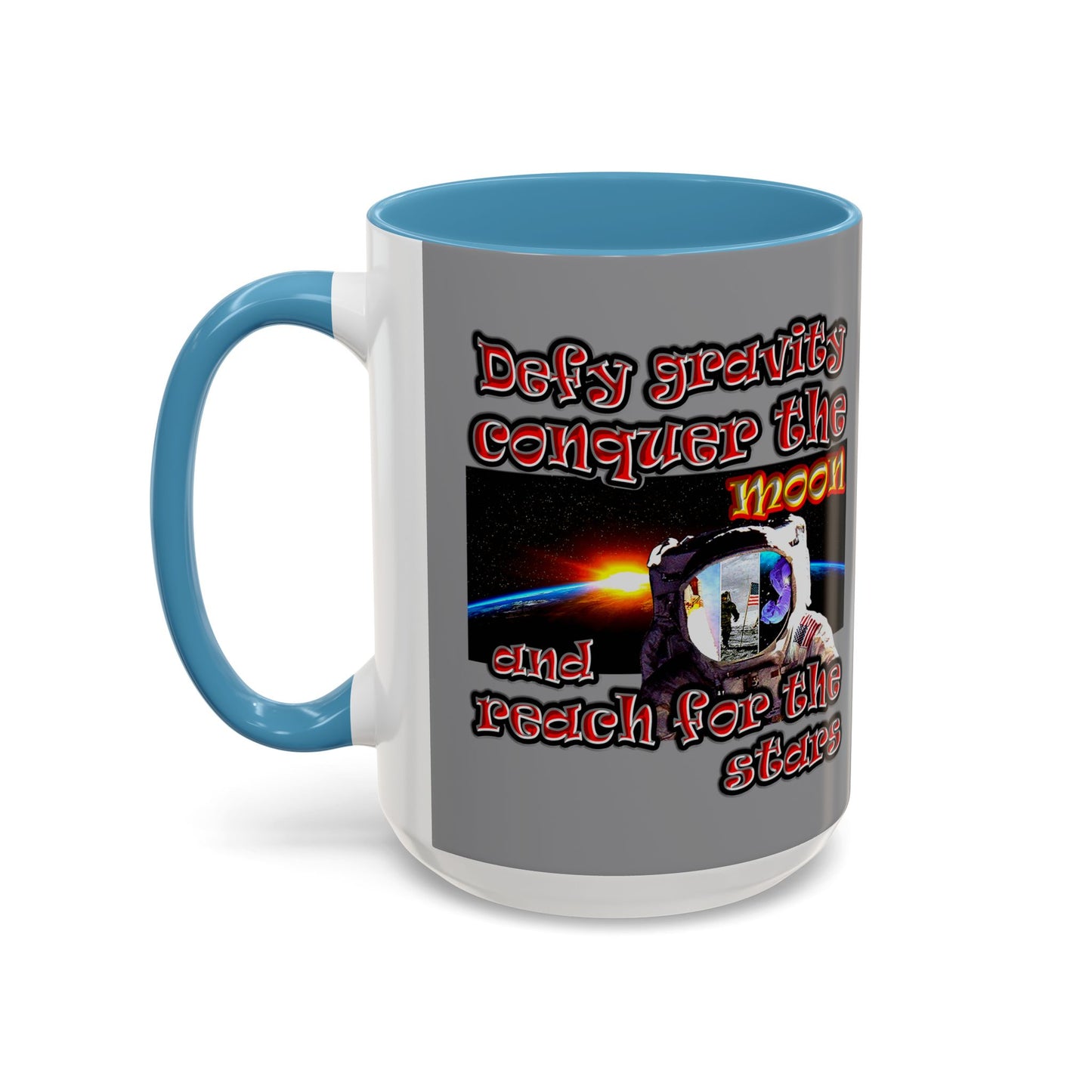 defy conquer reach - Accent Mug (grey)