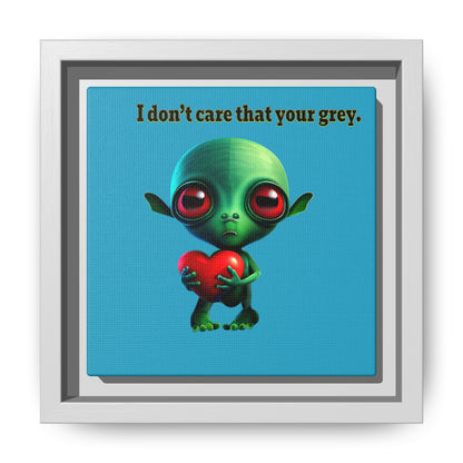 I don't care that your grey - framed canvas art (turquoise)