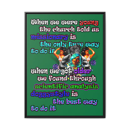 doggystyle - framed canvas art (dark green)