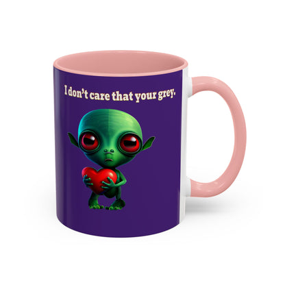 I don't care that your grey - Accent Mug (purple)