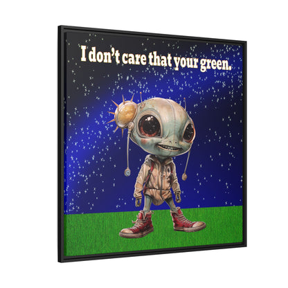 I don't care that your green - framed canvas art ('snoops' background)