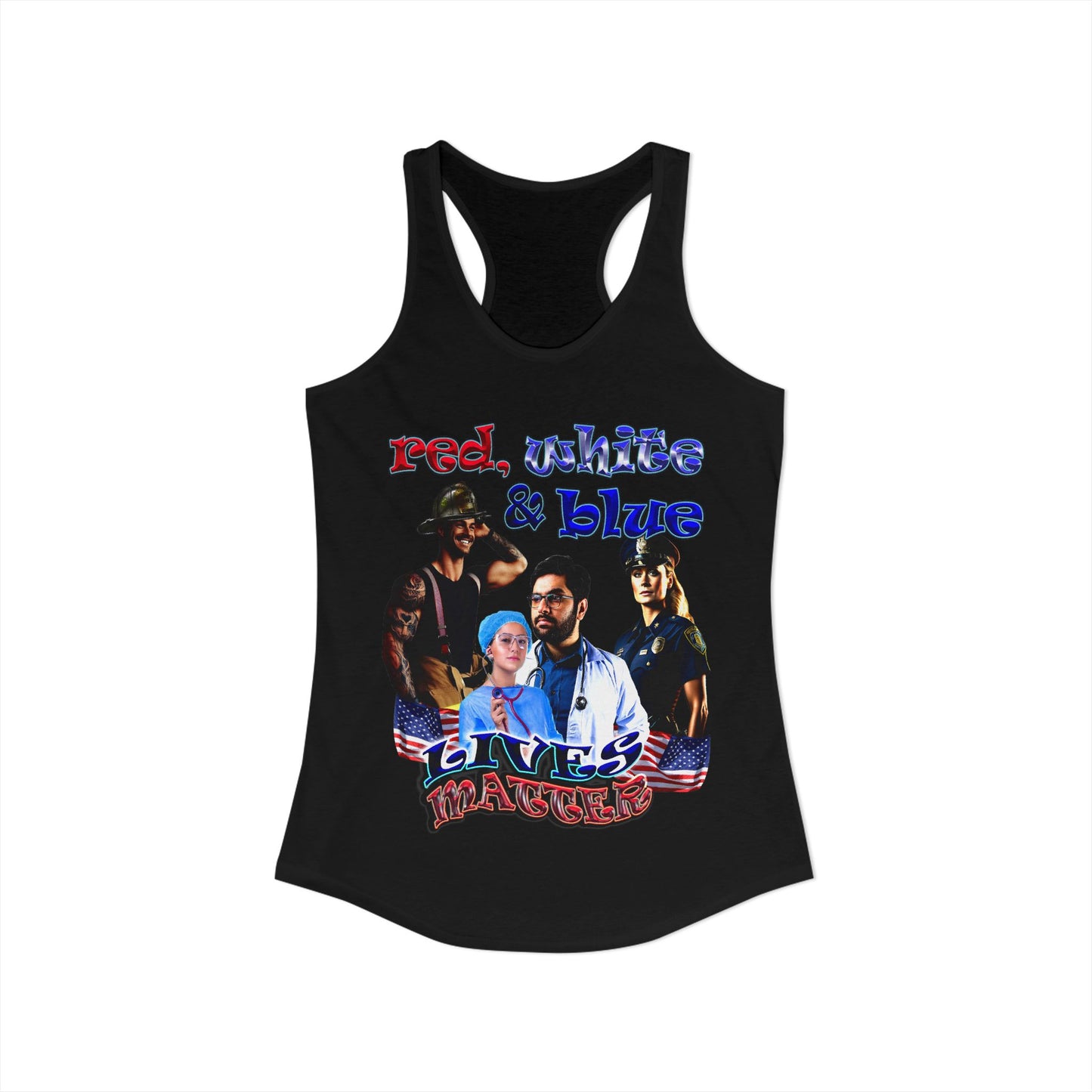 rw&b lives matter - Women's Ideal Racerback Tank