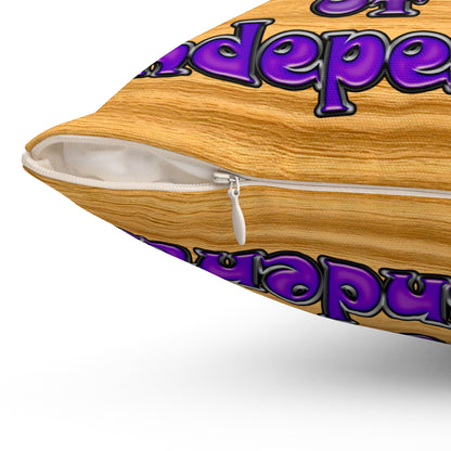 declaration of the independents - Spun Polyester Square Pillow - (butterscotch wood finish)