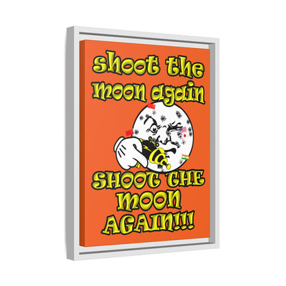 shoot the moon again - framed canvas art (orange)