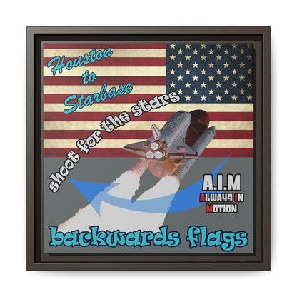shoot for the stars - framed canvas art (dark grey)