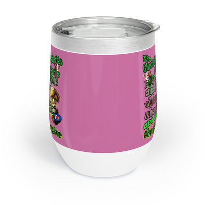 christmas spirits of boston - Chill Wine Tumbler (light pink)