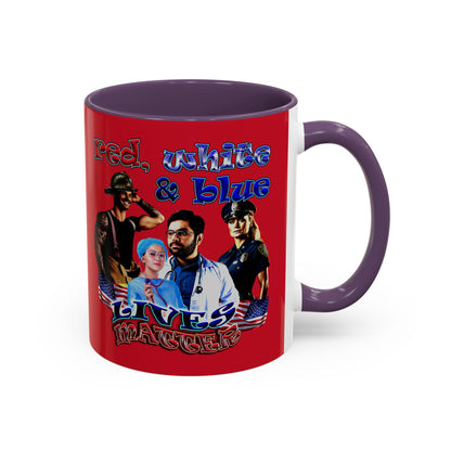 rw&b lives matter - Accent Mug (dark red)