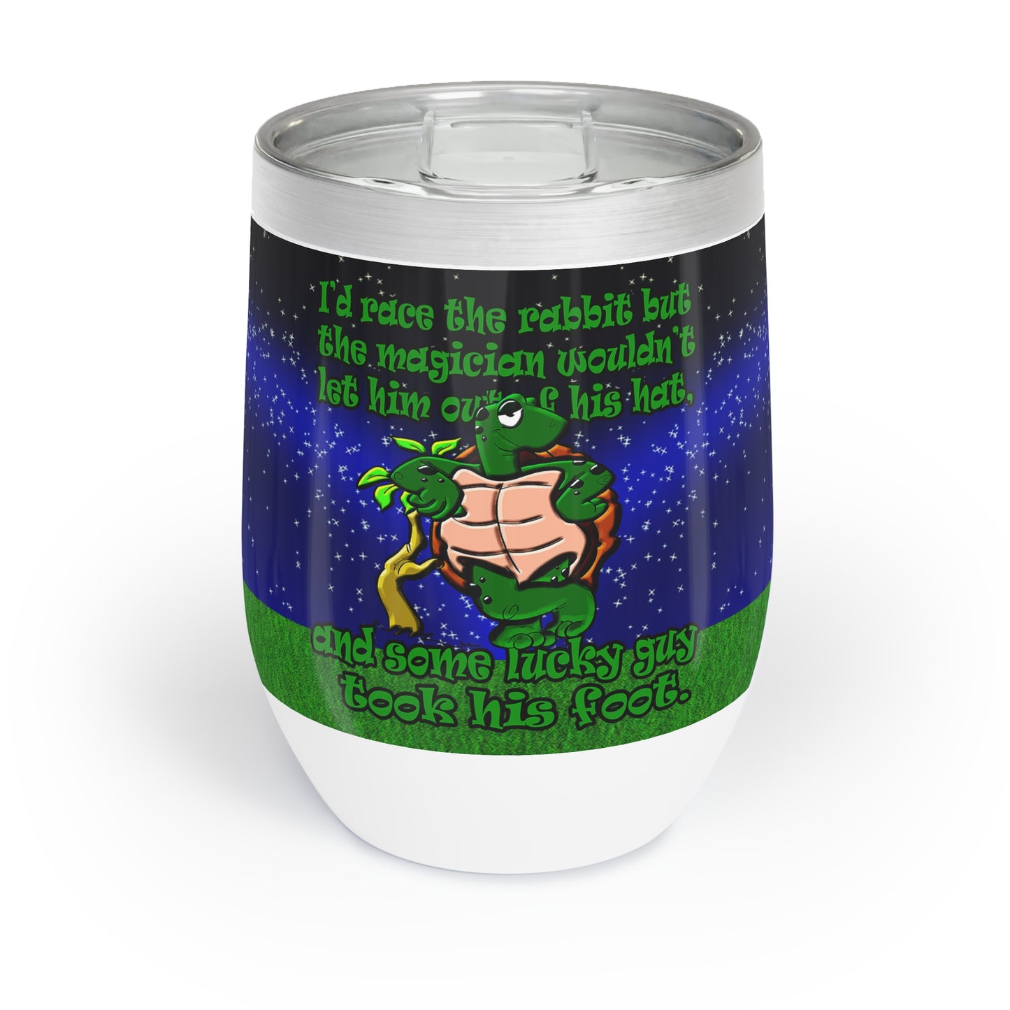 turtle race - Chill Wine Tumbler ('snoops' background)