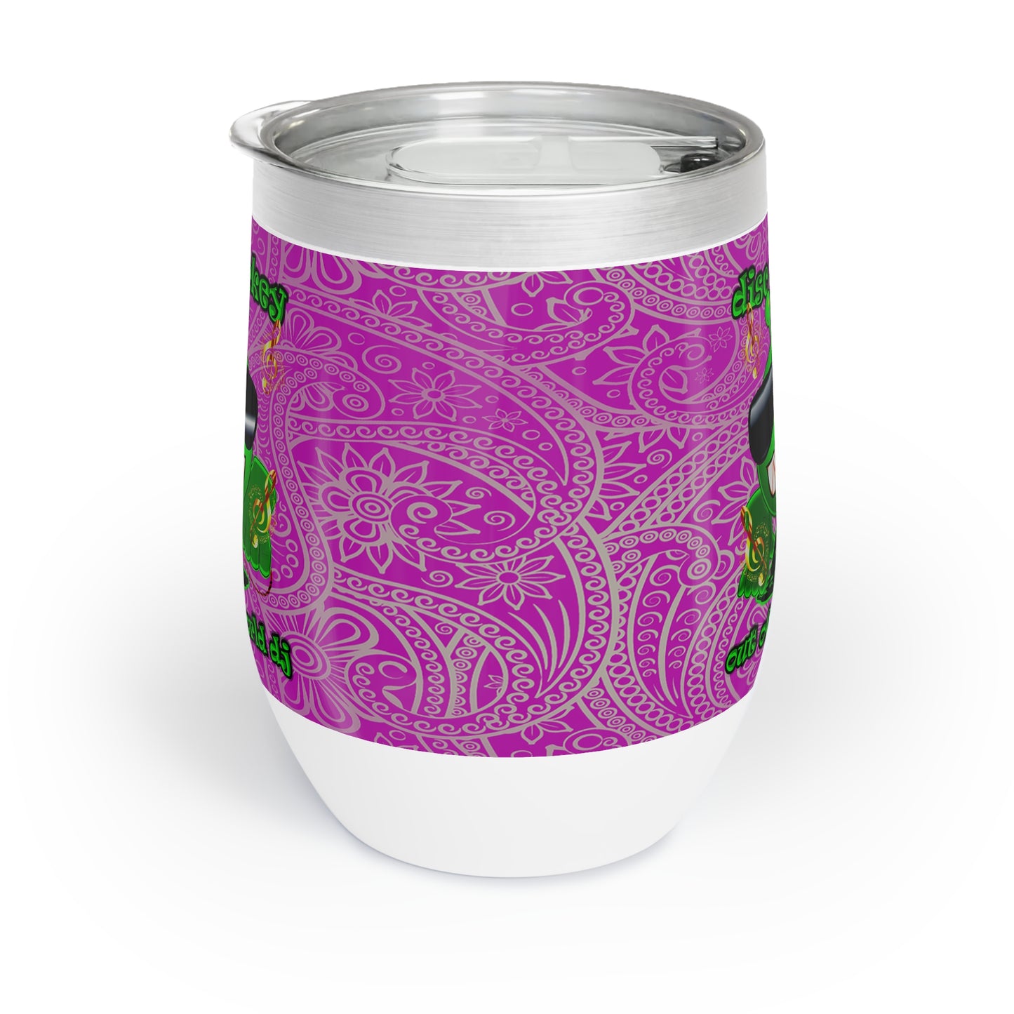 disc jockey - Chill Wine Tumbler (pink swirl)
