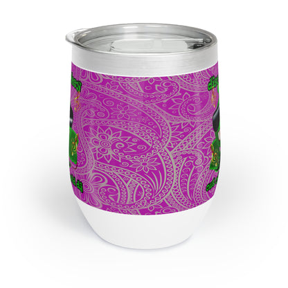 disc jockey - Chill Wine Tumbler (pink swirl)