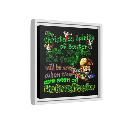 christmas spirits of boston - framed canvas art (black)