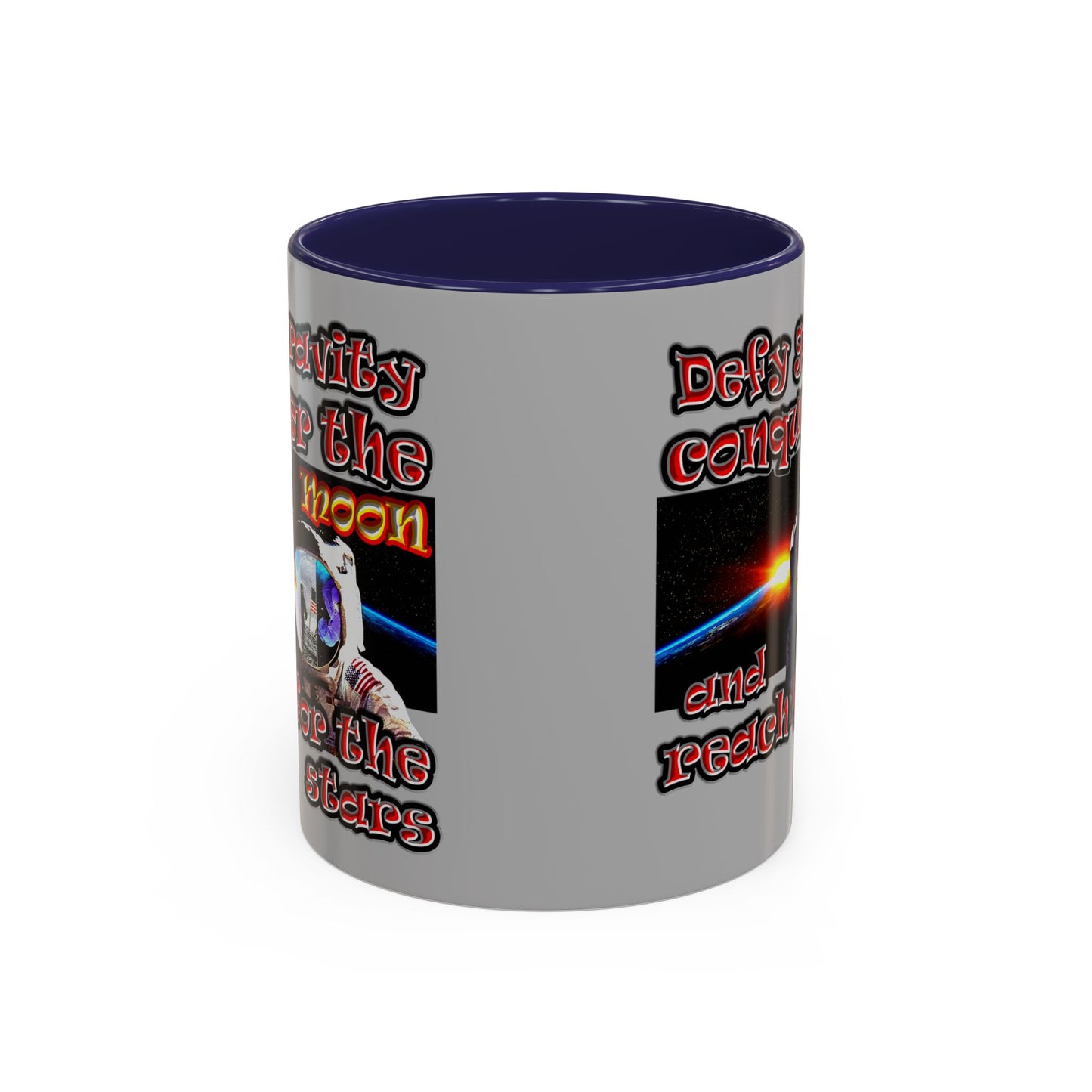 defy conquer reach - Accent Mug (light grey)