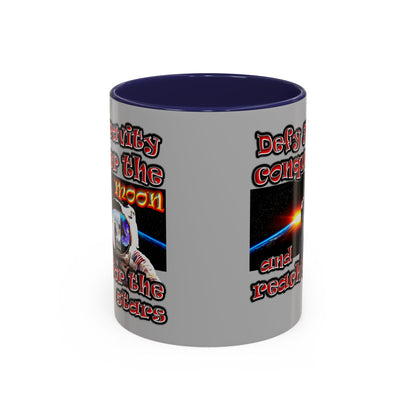 defy conquer reach - Accent Mug (light grey)
