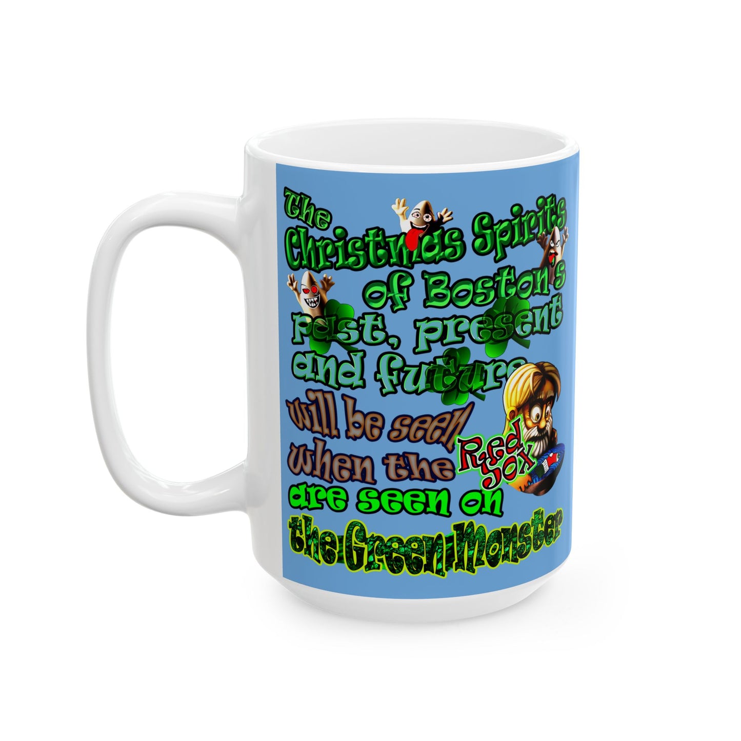 christmas spirits of boston - White Mug (light blue)