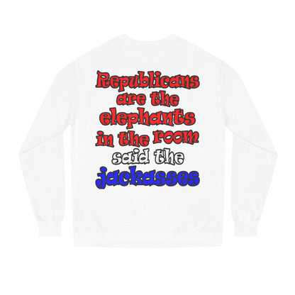 donkeys and elephants - Unisex Crew Neck Sweatshirt