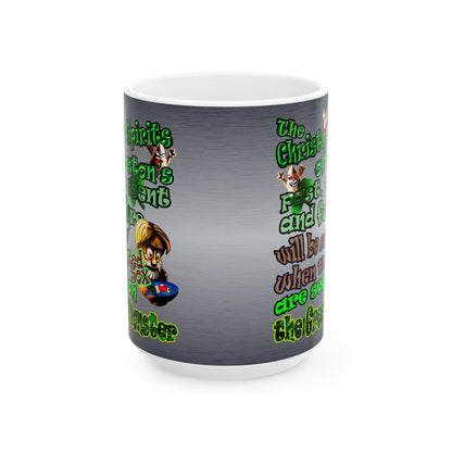 christmas spirits of boston - White Mug (brushed nickel)