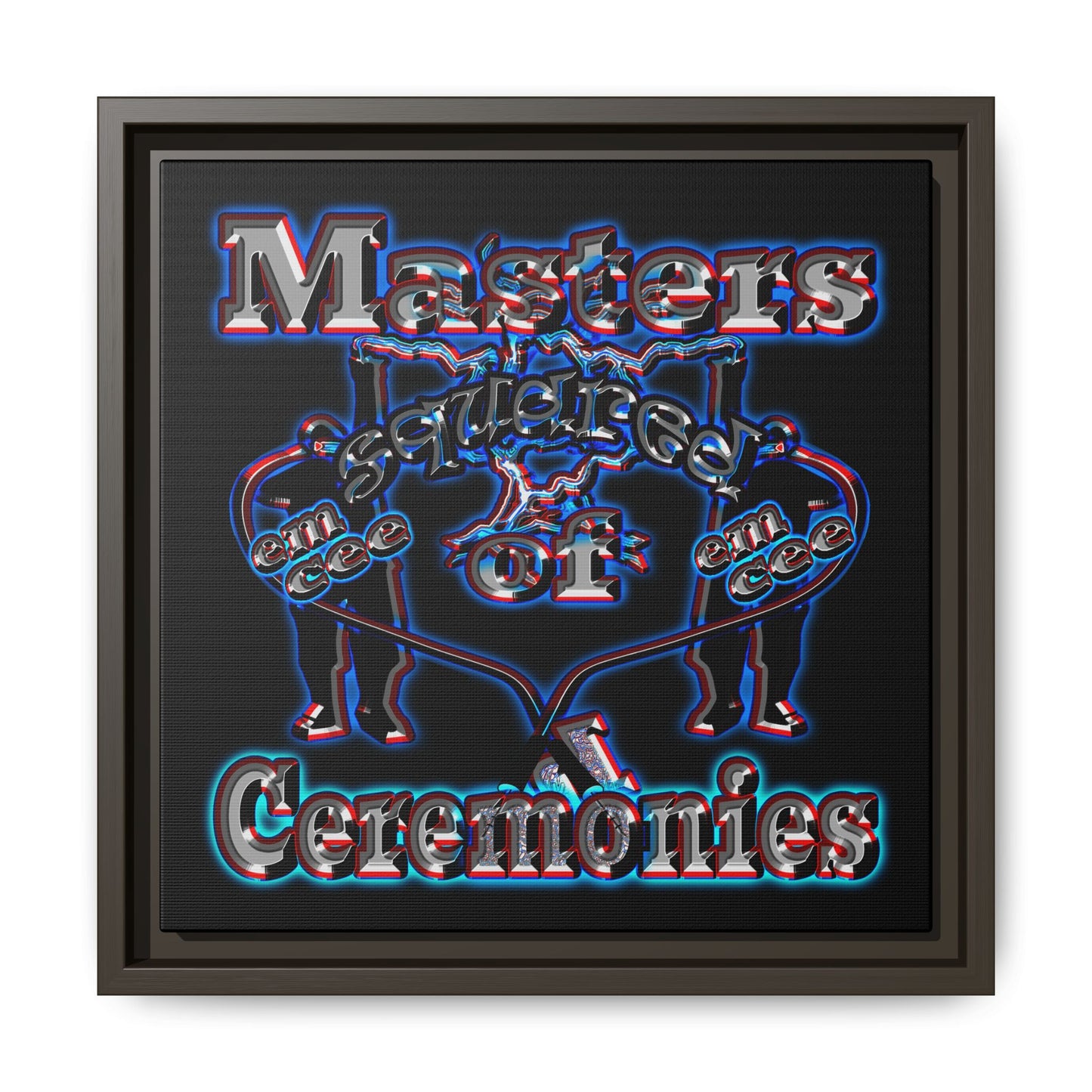 em cee squared - framed canvas art (black)