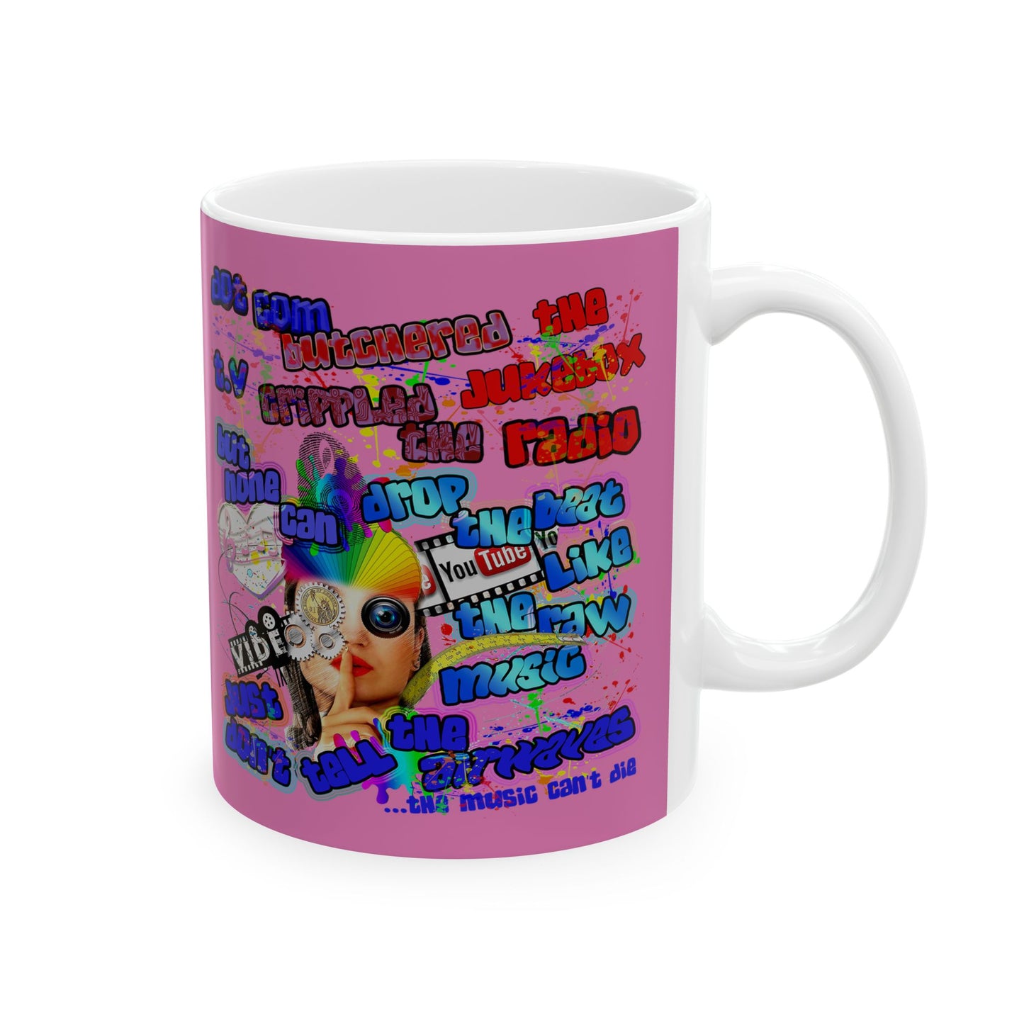 drop the beat - White Mug (light pink)