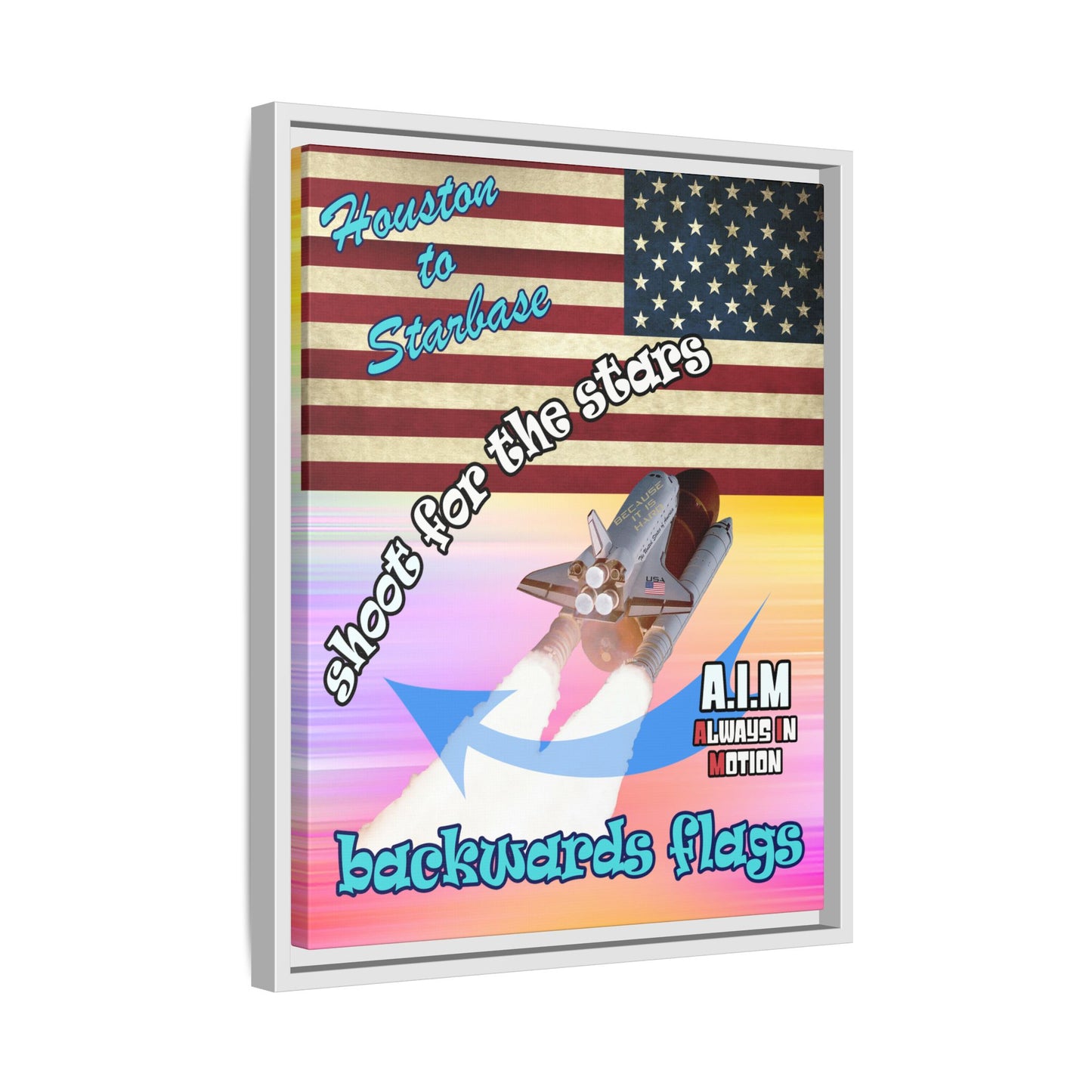 shoot for the stars - framed canvas art (color blur)