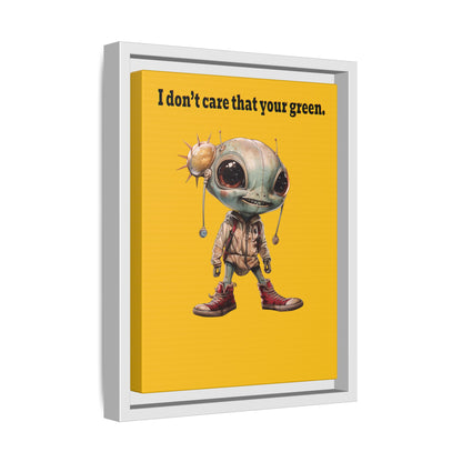 I don't care that your green - framed canvas art (yellow)