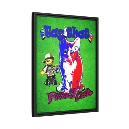 tag that - framed canvas art (green turf)