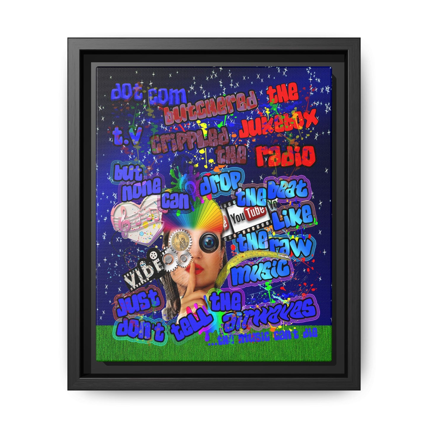 drop the beat - framed canvas art ('snoops' background)