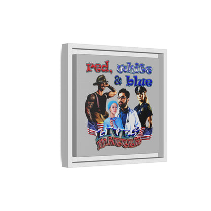 rw&b lives matter - framed canvas art (light grey)