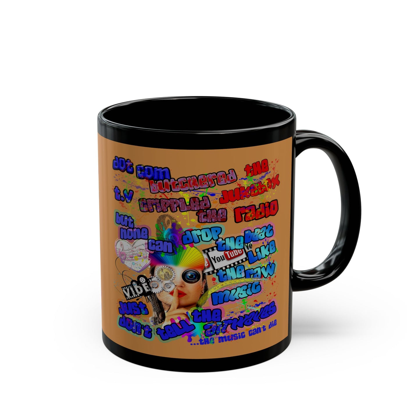 drop the beat - Black Mug (light brown)