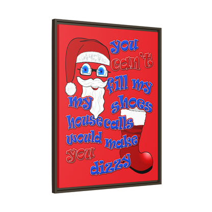 santa's shoes - framed canvas art (red)