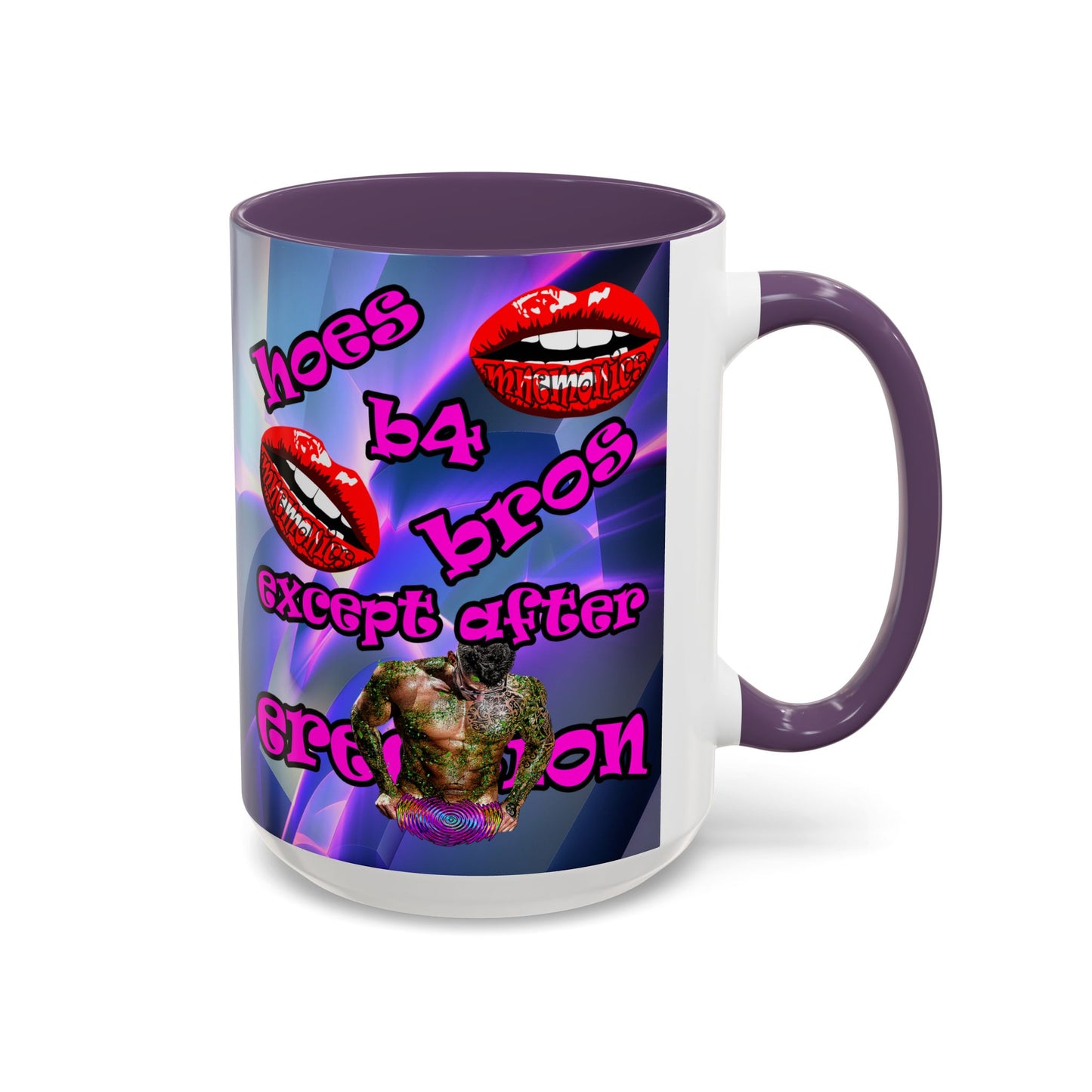 hoes b4 bros - Accent Mug (grey-pink wave)