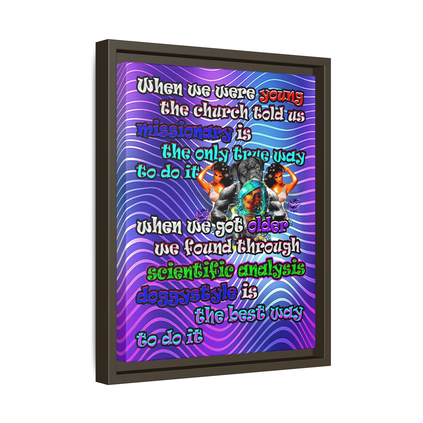 doggystyle - framed canvas art (purple wave)