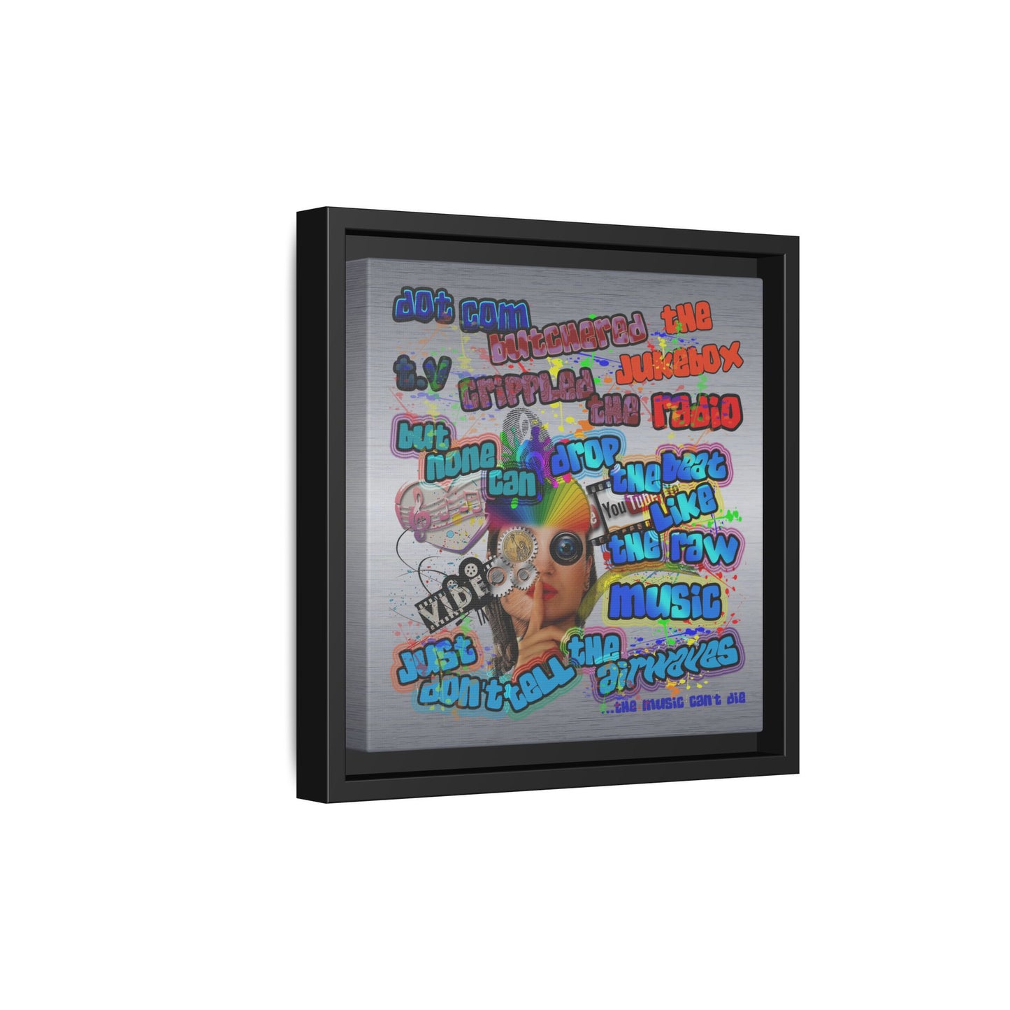 drop the beat - framed canvas art (brushed nickel)