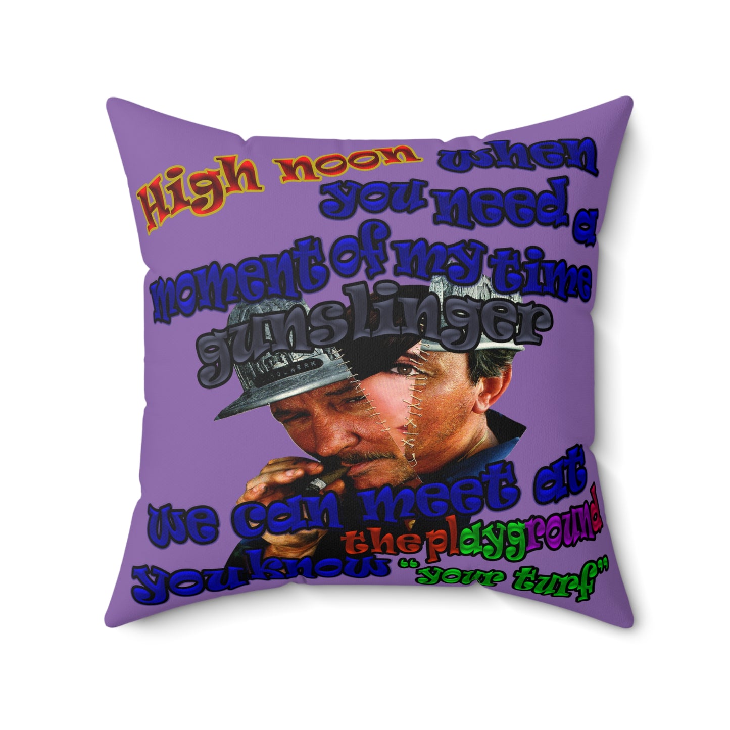 high noon - Faux Suede Square Pillow - (light purple)